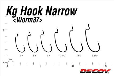 Гачок Decoy Worm 37 Kg Hook Narrow #1/0 (уп. 9шт.) 15620884 фото