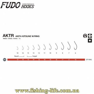 Крючки Fudo Akita Kitsune BN #20 (уп. 19шт.) FHBN330120 фото