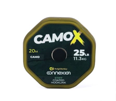 Поводковый материал RidgeMonkey Connexion CamoX Stiff Coated Hooklink 20м. 25lb/11.3кг. 91680342 фото