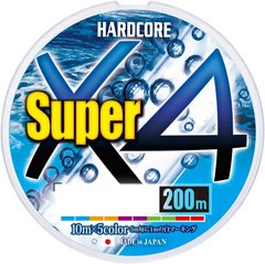 Шнур Duel Hardcore Super X4 5Color 200м. (#0.4 8lb/3.6кг. 0.11мм.) #5C H4303-5C фото