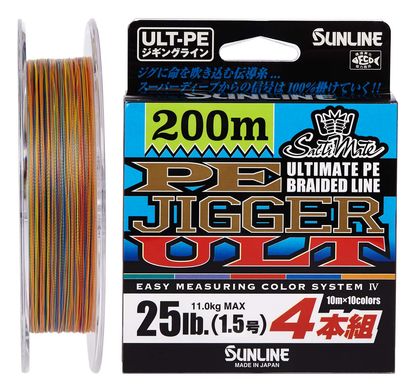 Шнур Sunline PE-Jigger ULT 200м. Multicolor (#1.5/0.205мм. 25lb/11.0кг.) 16581036 фото
