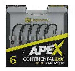 Гачок короповий RidgeMonkey Ape-X Continental 2XX Barbed size 4 (уп. 10шт.)