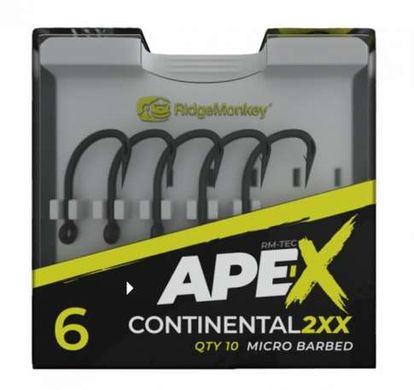 Гачок короповий RidgeMonkey Ape-X Continental 2XX Barbed size 4 (уп. 10шт.) 91680174 фото