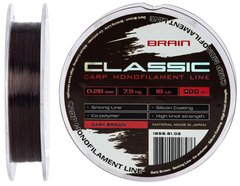 Волосінь Brain Classic Carp Line 300м. 0.25мм. 6.6кг. 15lb Dark brown 18588101 фото