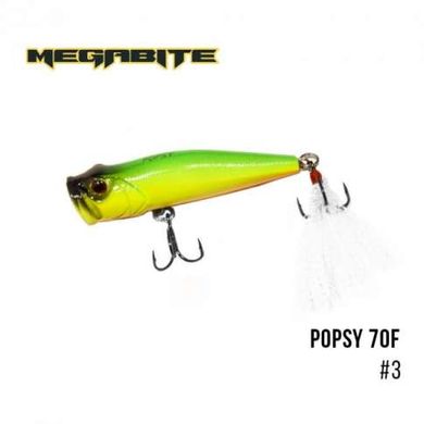 Воблер Megabite Popsy 70F (70мм. 9.0гр. 0.0м.) (колір-3) FS0004155 фото