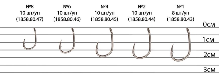 Гачок Brain Sting Classic Wide Gape #1 (уп. 8шт.) 18588043 фото