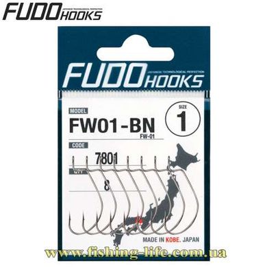 Крючки Fudo Worm FW-01 Black #4 (уп. 10шт.) FHBN78014 фото