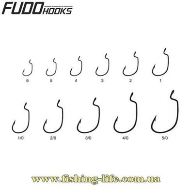 Крючки Fudo Worm FW-01 Black #1 (уп. 8шт.) FHBN78011 фото