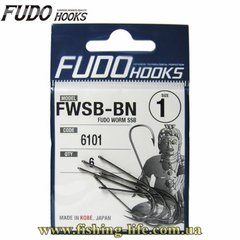 Крючки Fudo WORM SSB #1/0 (уп. 6шт.) FHBN61011/0 фото
