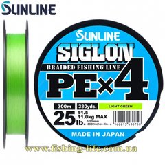 Шнур Sunline Siglon PE х4 300м. (салат.) #1.2/0.187мм. 20lb/9.2кг. 16580940 фото