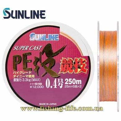 Шнур Sunline S-Cast PE Nagi Kyogi 250м. (#0.4 max6lb 0.104мм. 3.3кг.) 16580112 фото