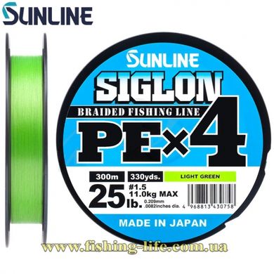 Шнур Sunline Siglon PE х4 300м. (салат.) #1.5/0.209 мм. 25lb/11.0 кг. 16580941 фото