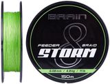 Шнур Brain Storm 8X (lime) 150м. 0.06мм. 8lb/3.8кг. 18585195 фото