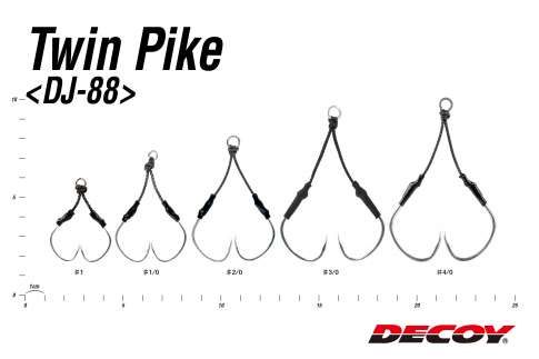Крючок Decoy DJ-88 Twin Pike #1/0 (уп. 3шт.) 15620851 фото
