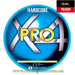 Шнур Duel Hardcore X4 PRO 150м. (#0.6 max12lb 0.13мм. 5.4кг.) Yellow H3861-Y фото