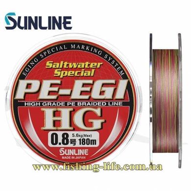 Шнур Sunline PE EGI HG 180м. (#0.4 max8lb 0.104мм. 3.3кг.) 16580138 фото