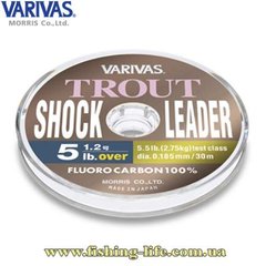 Флюорокарбон Varivas Trout Shock Leader Fluoro 30м. #0.5/0.117мм. 2lbs РБ-670215 фото