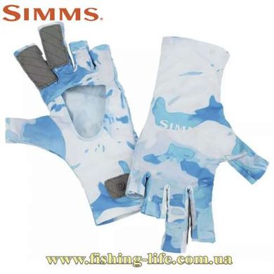 Рукавички Simms SolarFlex SunGlove Cloud Camo Blue L 10489-940-40 фото