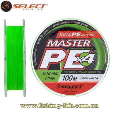 Шнур Select Master PE 100м. (0.18мм. 21.0кг.) салат 18701706 фото