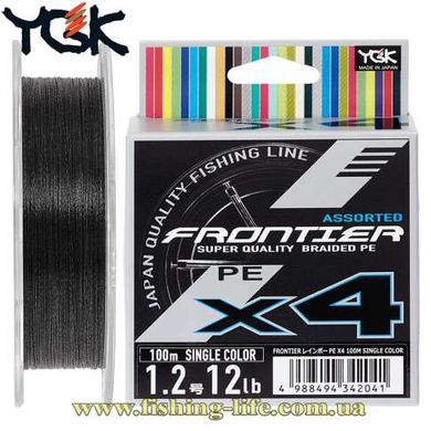 Шнур YGK Frontier X4 Assorted Single Color 100м. #0.6/0.128мм. 6lb/2.7кг. 55450317 фото