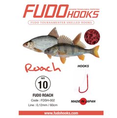 Гачки з повідцями Fudo Roach Red #10 0.12мм. 60см. (уп. 10шт.) FHRDSH00210 фото