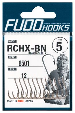 Крючки Fudo Ringed Chinu X BN #10 (уп. 14шт.) FHBN650110 фото