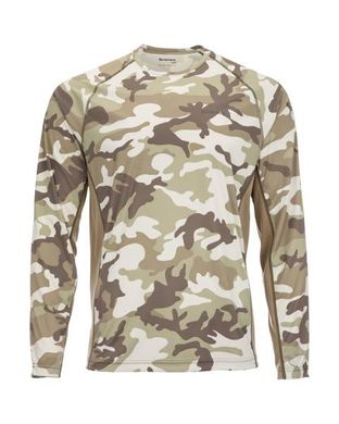 Блуза Simms SolarFlex Crewneck Prints Woodland Camo Sandbar L 12727-154-40 фото