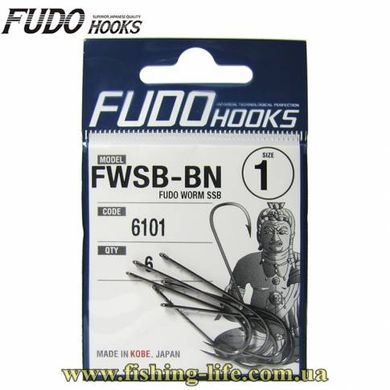 Крючки Fudo WORM SSB #2 (уп. 6шт.) FHBN61012 фото