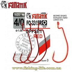 Офсетный крючок Fanatik RED FO-3315 №4/0 (уп. 3шт.) FO-3315 RED 4/0 фото
