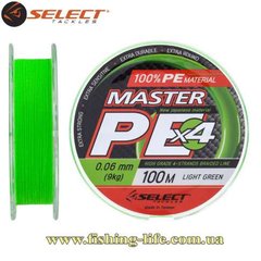 Шнур Select Master PE 100м. (0.06мм. 9.0кг.) салат. 18701700 фото