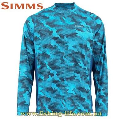 Блуза Simms Solarflex Crewneck Prints Hex Camo Cobalt (Розмір-M) 11827-945-30 фото