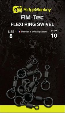 Вертлюжок RidgeMonkey RM-Tec Flexi Ring Swivel #8 (уп. 10шт.) 91680243 фото