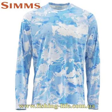 Блуза Simms SolarFlex Crewneck Prints Cloud Camo Blue (Размер-L) 12727-940-40 фото