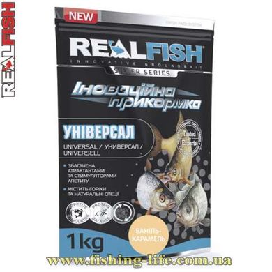 Прикормка Real Fish Универсал ваниль-карамель 1.0кг. RF_0015 фото