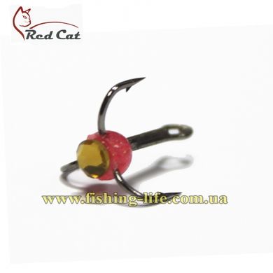 Трійник з краплею та каменем Red Cat колір-RT (червоний жовтий камінь) №10 TRRTR10K фото