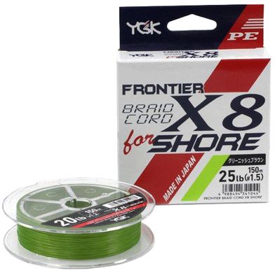 Шнур YGK Frontier Braid Cord X8 for Shore 150м. (#0.8/0.153мм. 14lb/6.3кг.) 55450295 фото