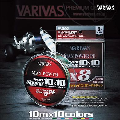 Шнур Varivas New Avani Jigging 10*10 MAX 200м. #0.8/0.148мм. 15.4lb/7.6кг. РБ-634311 фото