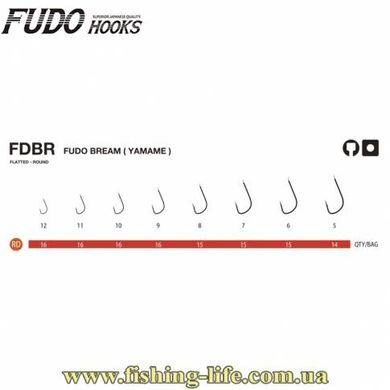 Крючки Fudo Bream (Yamame) RD #10 (уп. 16шт.) FHRD350410 фото