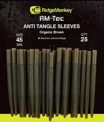 Протизакручувач RidgeMonkey RM-Tec Anti Tangle Sleeves Long Organic brown 45мм. (уп. 25шт.) 91680135 фото