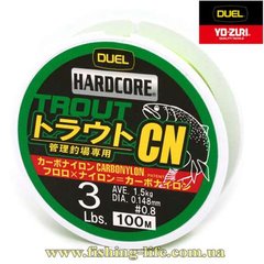 Волосінь Duel Hardcore CN 100м. #0.5 (0.117мм. 1кг.) YOH4072-LM фото