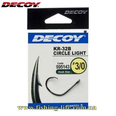 Гачок Decoy KR-32 Circle Light Black Nickeled #6/0 (уп. 4шт.) 15620339 фото