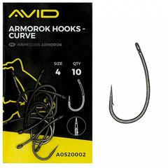Крючок карповый Avid Carp Armorok Hooks Curve #4 (уп. 10шт.) 19810012 фото