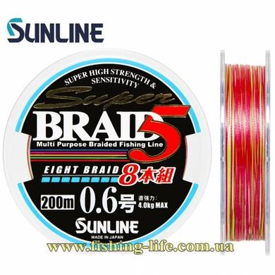 Шнур Sunline Super Braid 5 (8 Braid) 200м. (#0.6 max8lb 0.128мм. 4.0кг.) 16580859 фото