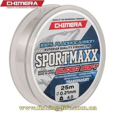 Флюорокарбон Chimera SportMaxx 100% Fluorocarbon Super Soft Transparent 25м. (0.16мм. 2.2кг.) 71702516 фото