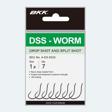 Гачок для дроп шота BKK DSS-Worm #1/0 (уп. 6шт.) A-ES-8334 фото