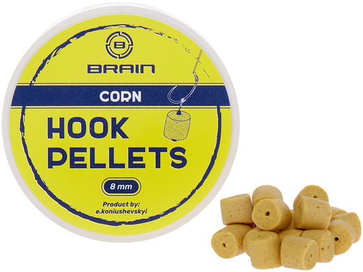 Пеллетс Brain Hook Pellets Corn 12мм. 70гр. (кукуруза) 18585386 фото